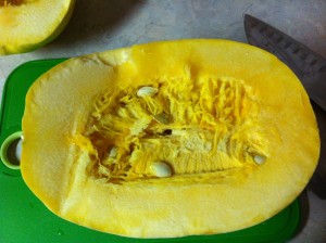Spaghetti Squash cut